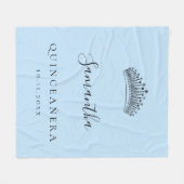 Couverture Polaire Nom de la couronne bleu clair de Quinceanera (Devant (Horizontal))