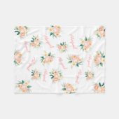 Couverture Polaire Nom de la fille fleurie personnalisée Fleece Blank (Devant (Horizontal))