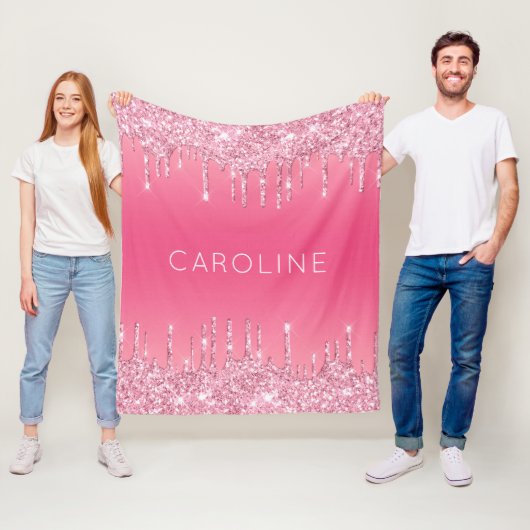 Couverture Polaire Nom de la fille personnalisée Parties scintillant  (En situation)