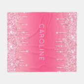 Couverture Polaire Nom de la fille personnalisée Parties scintillant  (Devant (Horizontal))