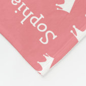 Couverture Polaire Nom de la fille Princesse Couronne rose personnali (Coin)