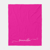 Couverture Polaire Nom de la signature de la fille blanche et rose ch (Devant)
