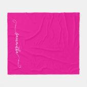 Couverture Polaire Nom de la signature de la fille blanche et rose ch (Devant (Horizontal))