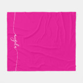 Couverture Polaire Nom de la signature du Glam rose et blanc chaud (Devant (Horizontal))