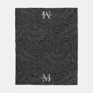 Couverture Polaire Nom de l'animal de compagnie Black Botanical Gold
