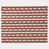 Couverture Polaire Nom de l'animal de compagnie personnalisé Red Stri (Devant (Horizontal))