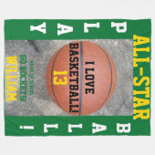 Couverture Polaire Nom de l'équipe verte de basketball (Devant (Horizontal))