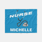 Couverture Polaire Nom de l'infirmière personnalisée (Devant (Horizontal))