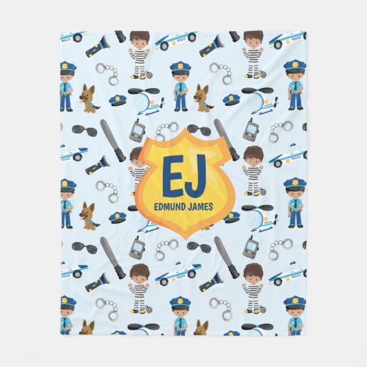 Couverture Polaire Nom de l'insigne personnalisé de la police des gar (Devant)