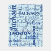 Couverture Polaire Nom de longueur moyenne Graffiti Motif Bleu Marine (Devant)