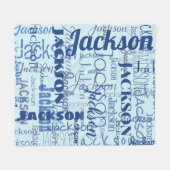 Couverture Polaire Nom de longueur moyenne Graffiti Motif Bleu Marine (Devant (Horizontal))