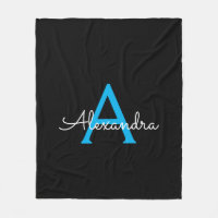 Nom de monogramme féminin écriture bleu noir