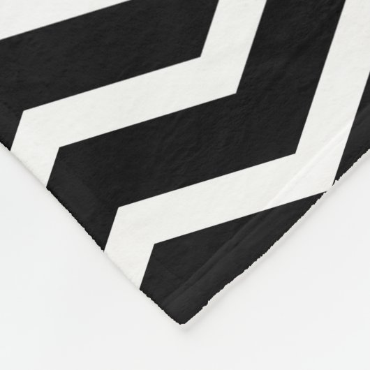 Couverture Polaire Nom de Monogramme noir et blanc Keepsaké Chevron (Coin)