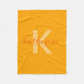 Couverture Polaire Nom de script à monogramme orange (Devant)