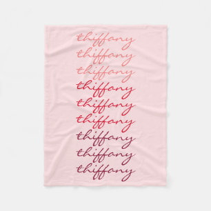 Couverture Polaire Nom de script Dégradé de rose Répétition du nom