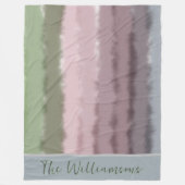 Couverture Polaire Nom de script ombre violet vert gris rayures moder (Devant)