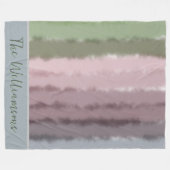 Couverture Polaire Nom de script ombre violet vert gris rayures moder (Devant (Horizontal))