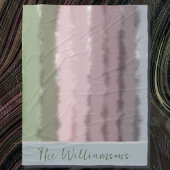 Couverture Polaire Nom de script ombre violet vert gris rayures moder