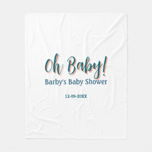 Couverture Polaire Nom de shower bébé simple bleu gras oh bébé