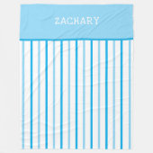 Couverture Polaire Nom des bandes géométriques bleu et blanc ciel (Devant)