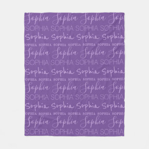 Couverture Polaire Nom des filles pourpres de Lavande personnalisé