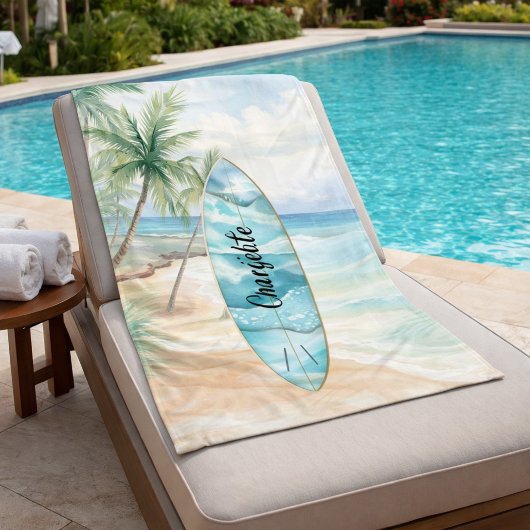 Couverture Polaire Nom des palmiers de la plage de Surboard