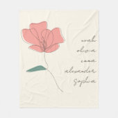 Couverture Polaire Nom des petits-enfants personnalisés Script floral (Devant)