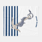 Couverture Polaire Nom du bateau, Ancre Dauphin Marine Bleu Blancs (Devant (Horizontal))