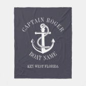 Couverture Polaire Nom du bateau d'Ancre nautique du capitaine person (Devant)