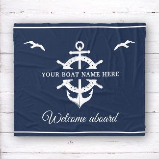 Couverture Polaire Nom du bateau personnalisé Ancre de roue du navire