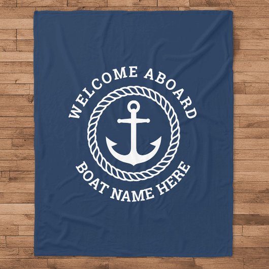 Couverture Polaire Nom du bateau personnalisé bienvenue à bord de l'a