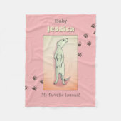 Couverture Polaire Nom du bébé Meerkat Peach Rose doux personnalisé (Devant)