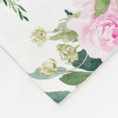 Couverture Polaire Nom du bébé rose floral Jalon mensuel Pingouin (Coin)