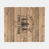 Couverture Polaire Nom du Cabine de famille Rustic Wood Personnalisé (Devant (Horizontal))