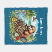 Couverture Polaire Nom du castor cool (Devant (Horizontal))
