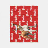 Couverture Polaire Nom du chien Basenji Motif Noël (Devant)