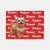 Couverture Polaire Nom du chien Terrier australien Patterned Christma (Devant (Horizontal))