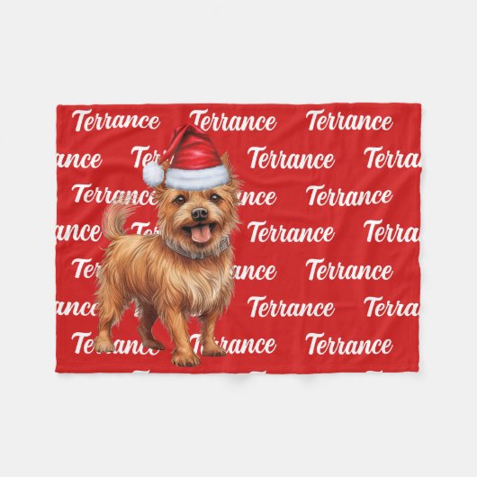 Couverture Polaire Nom du chien Terrier australien Patterned Christma (Devant (Horizontal))
