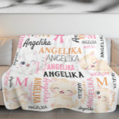Couverture Polaire Nom du collage Cute Kitten avec Motif de nom