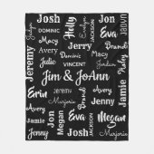 Couverture Polaire Nom du couple avec enfants et petits-enfants Noms (Devant)