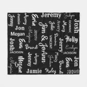 Couverture Polaire Nom du couple avec enfants et petits-enfants Noms (Devant (Horizontal))