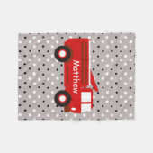Couverture Polaire Nom du Firetruck W, mignon pour des enfants ! (Devant (Horizontal))