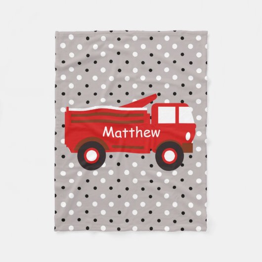 Couverture Polaire Nom du Firetruck W, mignon pour des enfants ! (Devant)