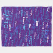 Couverture Polaire Nom du garçon personnalisé Couleur royale-violet p (Devant (Horizontal))