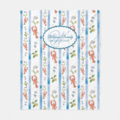 Couverture Polaire Nom du homard Monogram Nautical Beach Rental House (Devant)