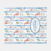 Couverture Polaire Nom du homard Monogram Nautical Beach Rental House (Devant (Horizontal))