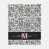 Couverture Polaire Nom du monogramme du léopard poster de animal (Devant)