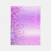 Couverture Polaire Nom du monogramme métallique à Parties scintillant (Devant)