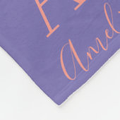 Couverture Polaire Nom du monogramme Motif violet rose (Coin)
