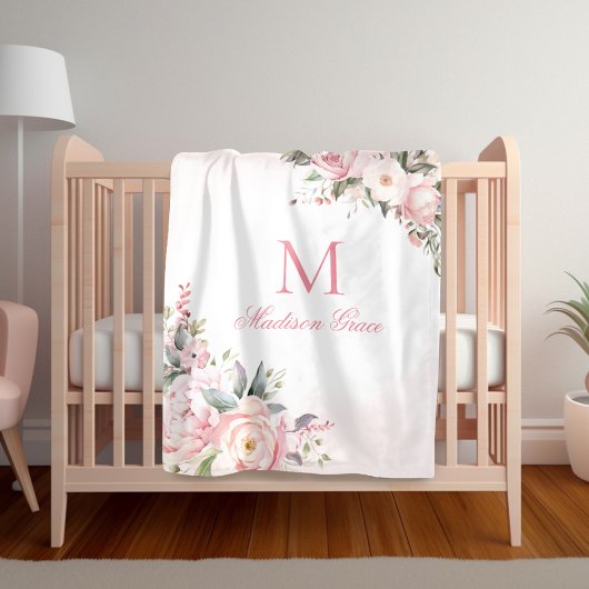 Couverture Polaire Nom du monogramme personnalisé